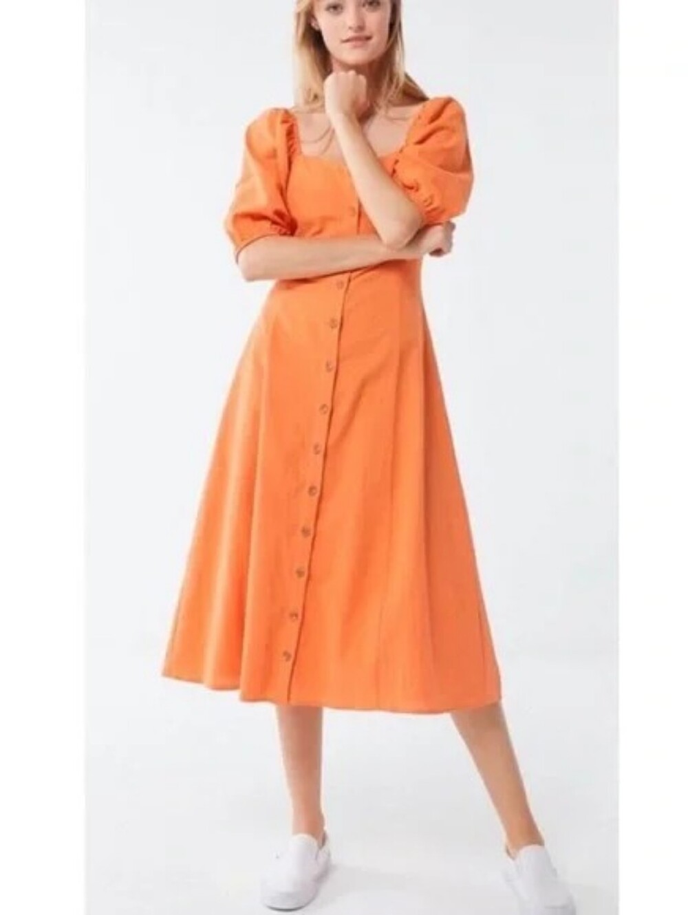 Urban Outfitters Orange Long Sleeve Dress